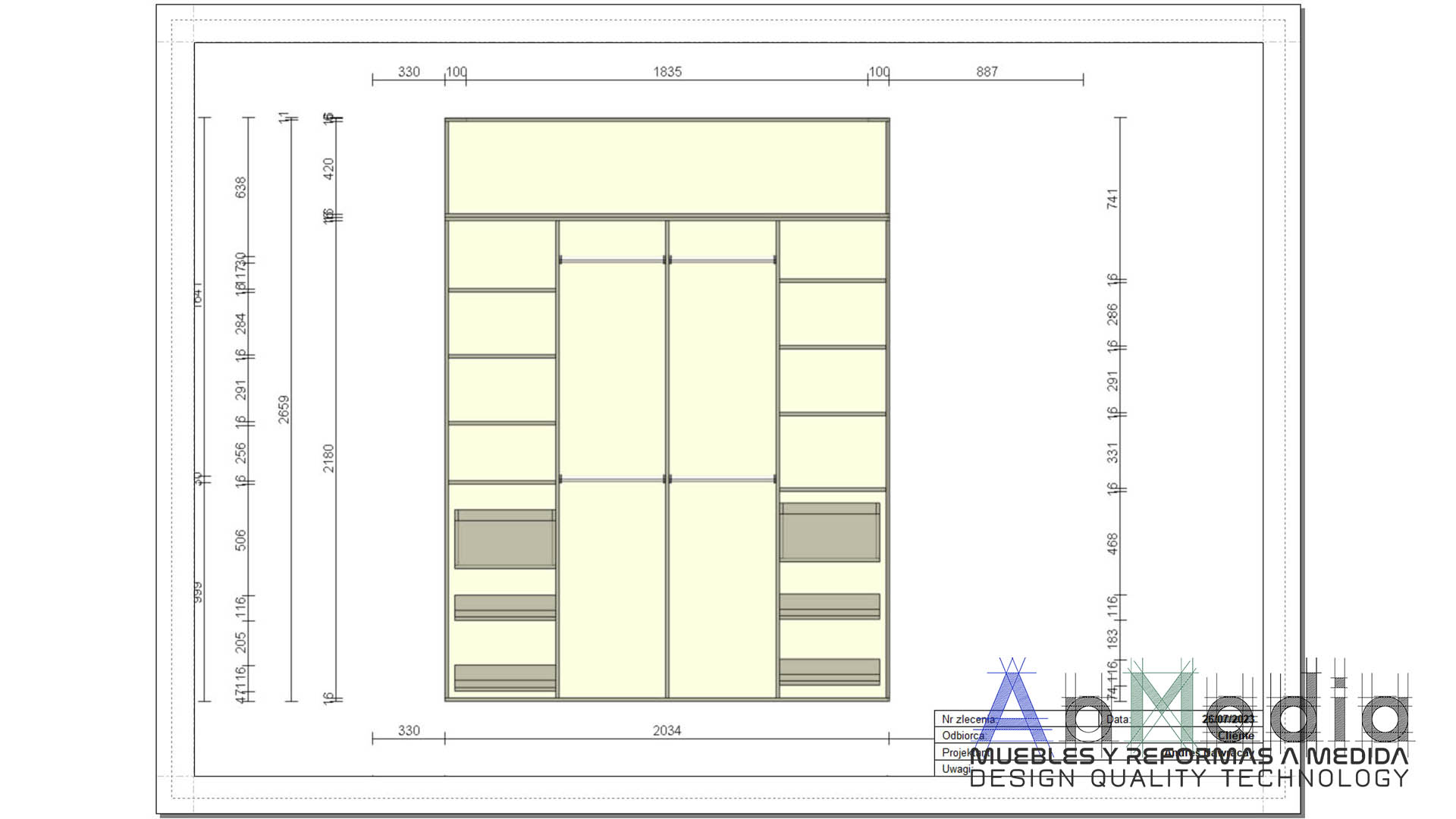 Armario con puertas correderas Rosío - proyecto