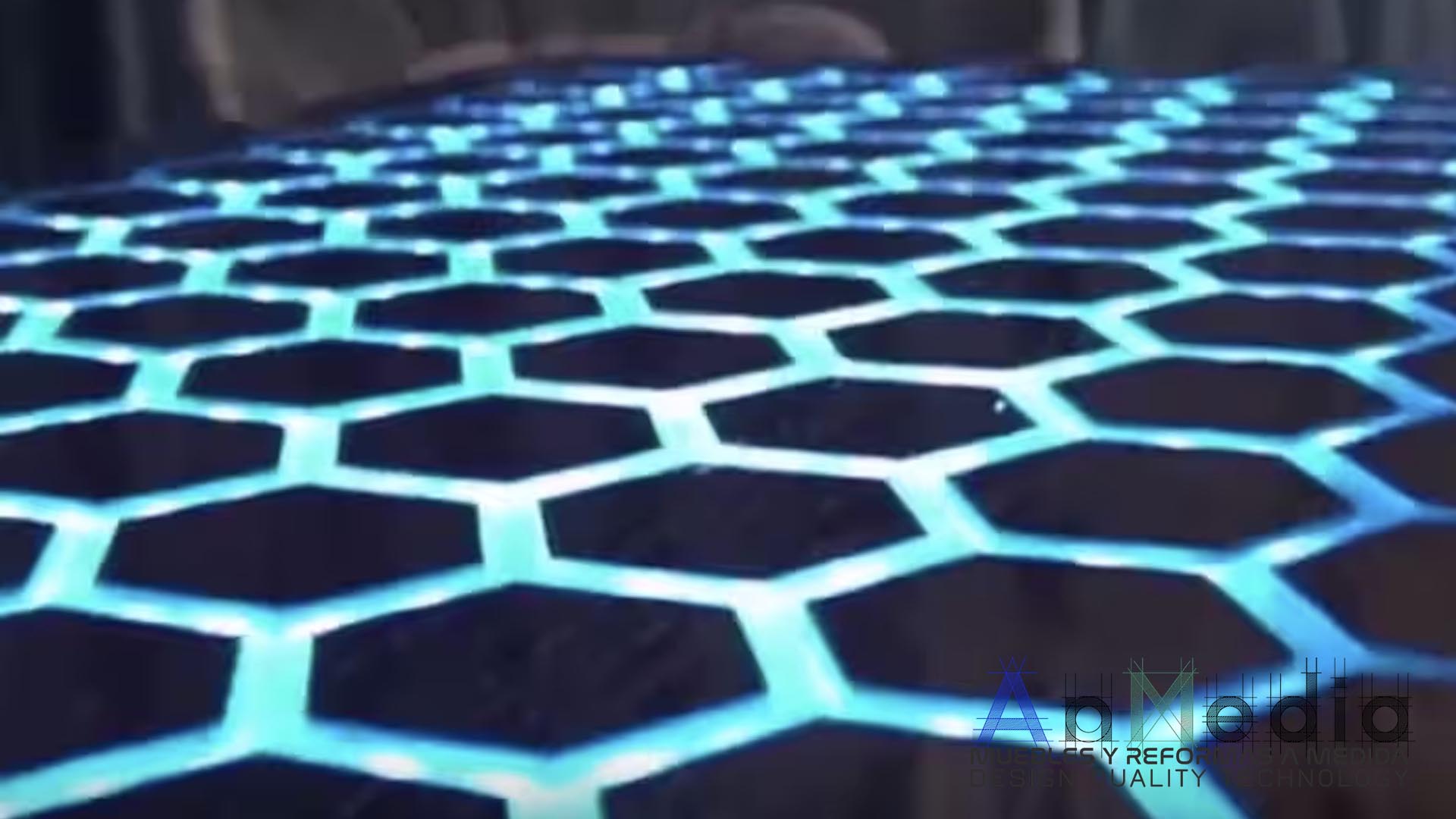 Mesa táctil con retroiluminación decorativa - diseno hexagonal