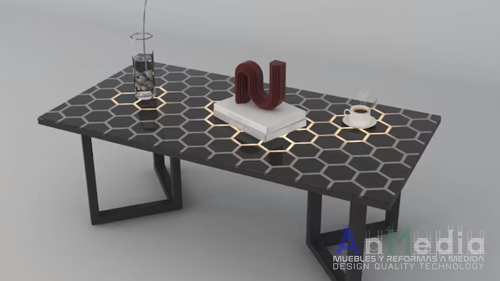 Mesa táctil con retroiluminación decorativa - mesa de comedor